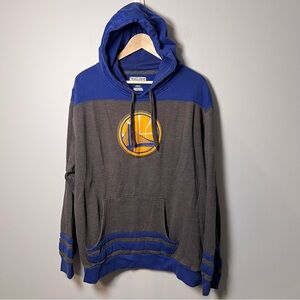 Golden State Warriors NBA Hoodie Mens XL Blue Gray Majestic Pullover Sweatshirt
